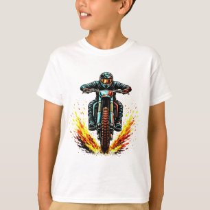 T-shirt Cavalier de moto cross Dirt Bike avec une traînée 
