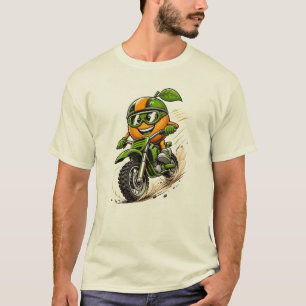 T-shirt Cavalier de moto cross orange drôle Motocross Pers