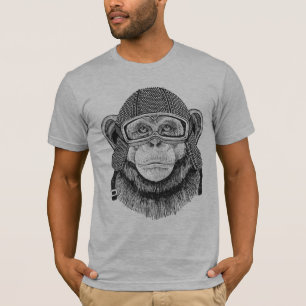 T-shirt Cavalier de moto de chimpanzé