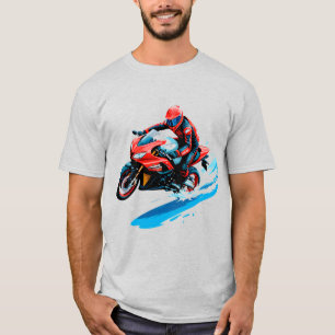 T-shirt Cavalier de moto de nuit audacieux Énergie de rue