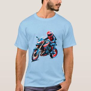 T-shirt Cavalier de moto de sport de luxe Premium Motion �