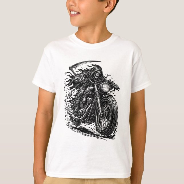 T-shirt Cavalier de moto Reaper voilé  (Devant)