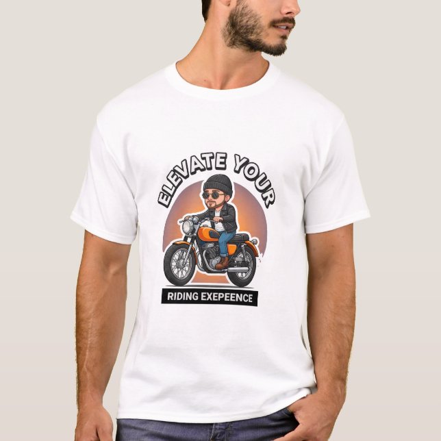 T-shirt Cavalier de moto vintage (Devant)