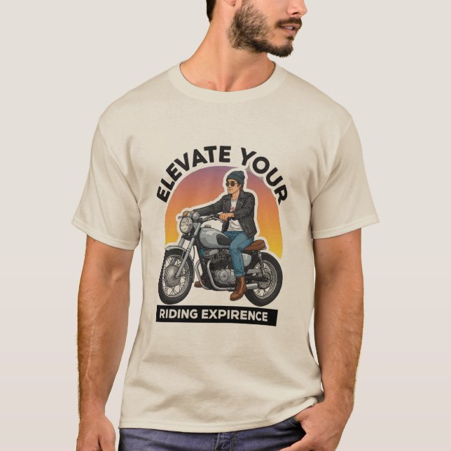 T-shirt Cavalier de moto vintage (Devant)