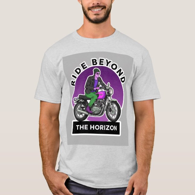 T-shirt Cavalier de moto vintage (Devant)