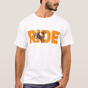 T-shirt Cavalier de Motocross Cascade - Texte 'RIDE' Sport
