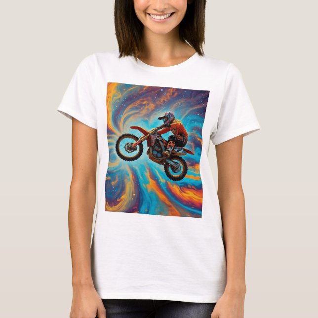 T-shirt Cavalier de motocross et rêves (Devant)