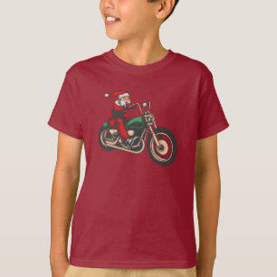 T-shirt Cavalier de Noël de motocyclette de Père Noël