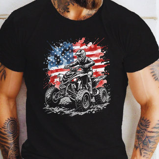 T-shirt Cavalier de quad VTT patriotique 