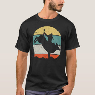 T-shirt Cavalier de rodéo de cheval de taureau rétro occid