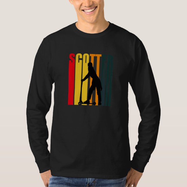 T-shirt Cavalier de scooter rétro Trottinette électrique S (Devant)