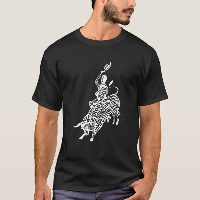 T-shirt Cavalier de taureau de ranch de cowboy occidental  (Devant)