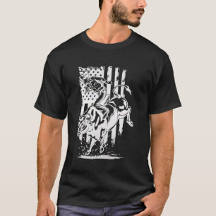 T-shirt Cavalier de taureau, Graphique de rodéo de cow-boy