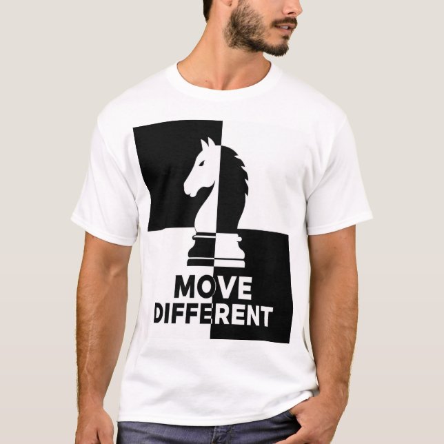 T-shirt Cavalier d'échecs se déplace différemment (Devant)