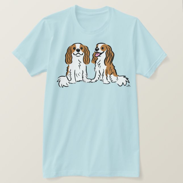 T-shirt Cavalier King Charles Espaniels Chiens mignons (Design devant)