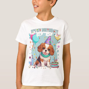 T-shirt Cavalier King Charles Pastel C'est mon anniversair