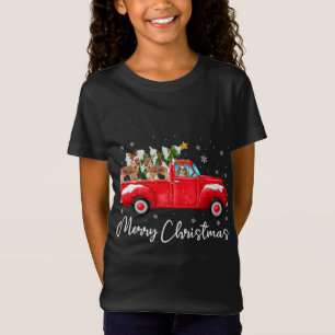 T-Shirt Cavalier King Charles Red Truck Noël Père Noël Xm