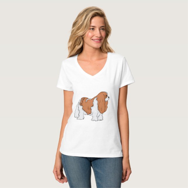 T-shirt Cavalier King Charles Spaniel Art (Devant entier)