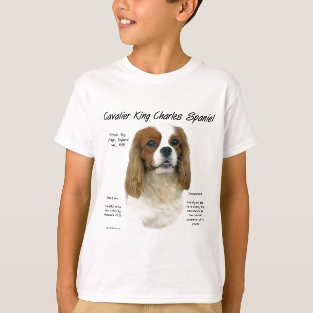 T-shirt Cavalier King Charles Spaniel (Blenheim) Histoire (Devant)