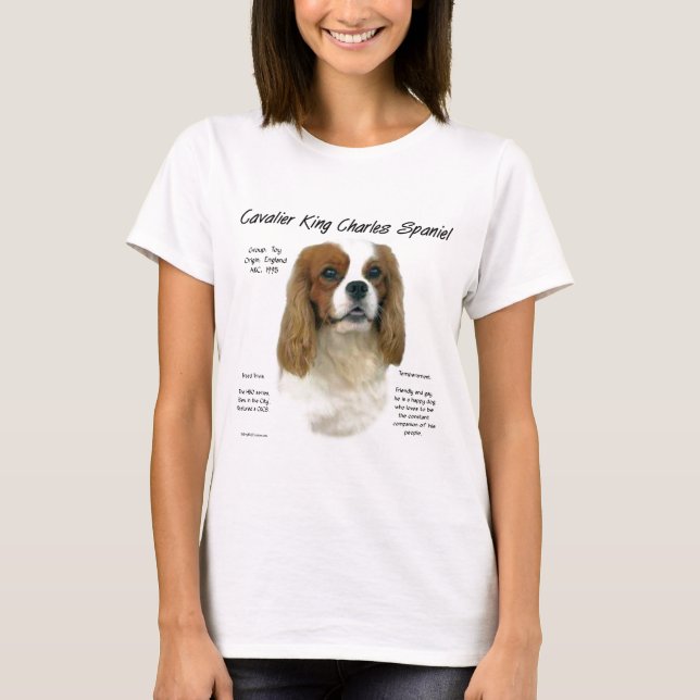T-shirt Cavalier King Charles Spaniel (Blenheim) Histoire (Devant)