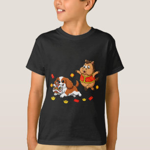 T-shirt Cavalier King Charles Spaniel Cheval Chinois Heure