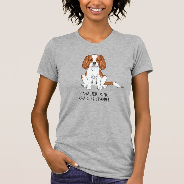 T-shirt Cavalier King Charles Spaniel Chien Blenheim & Tex (Devant)