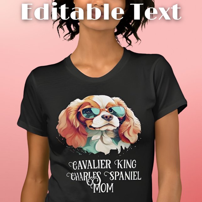 T-shirt Cavalier King Charles Spaniel Chien Maman Lunettes (Créateur téléchargé)