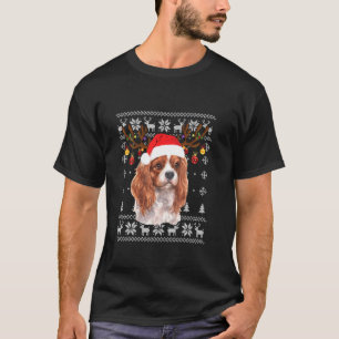 T-shirt Cavalier King Charles Spaniel Christmas Reindeer P