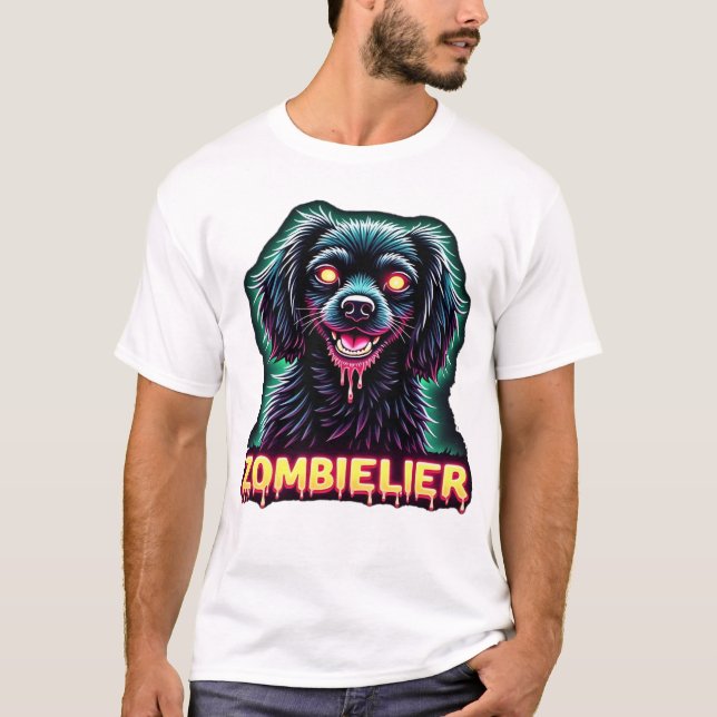 T-shirt Cavalier King Charles Spaniel CKCS Chien Zombie Ha (Devant)