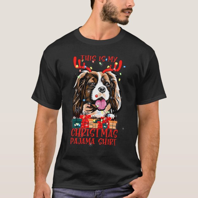 T-shirt Cavalier King Charles Spaniel Dog Christmas Pajama (Devant)