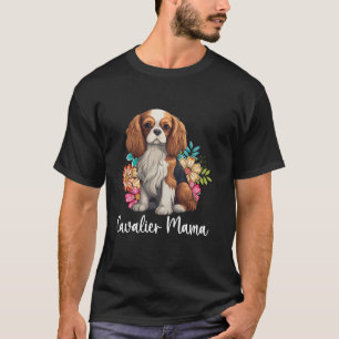 T-shirt Cavalier King Charles Spaniel Floral Chien Mo Flow