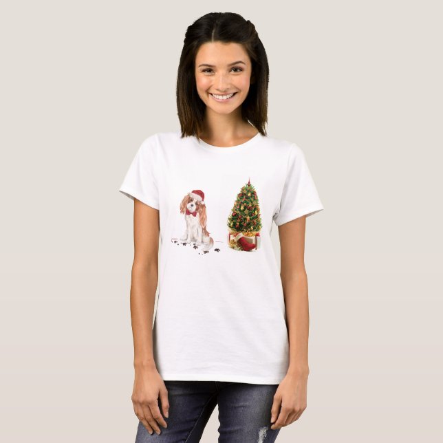 T-shirt Cavalier King Charles Spaniel Funny Christmas Chie (Devant entier)