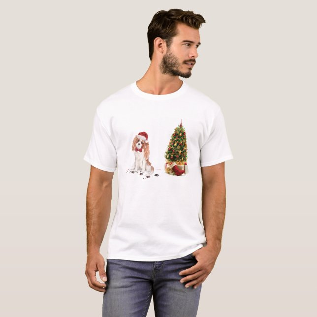 T-shirt Cavalier King Charles Spaniel Funny Christmas Chie (Devant entier)