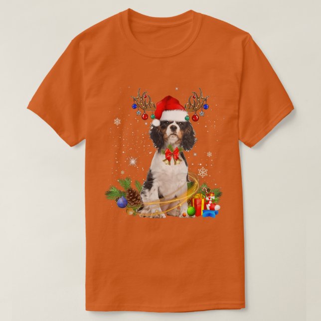 T-shirt Cavalier King Charles Spaniel Lumières de Noël San (Design devant)