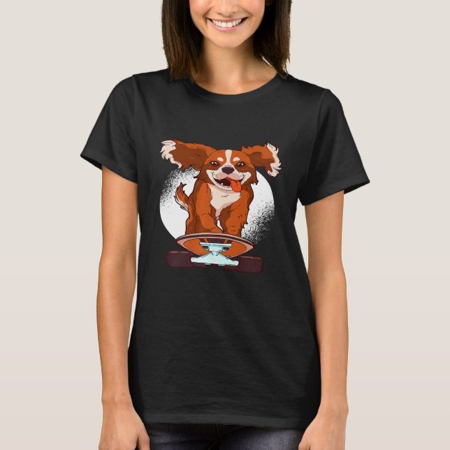 T-shirt Cavalier King Charles Spaniel - Plat Dog Skateboar (Devant)