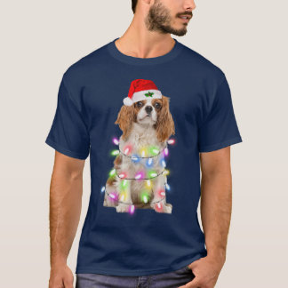 T-shirt Cavalier King Charles Spaniel Santa Christmas Ligh