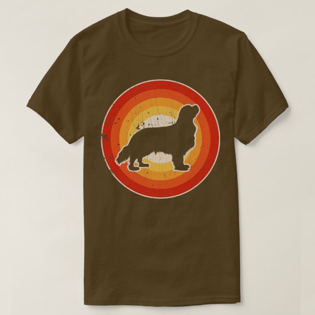 T-shirt Cavalier King Charles Spaniel Sunset Retro pour ho (Design devant)