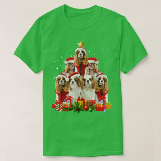 T-shirt Cavalier King Charles Spaniel Tree Xmas (Design devant)