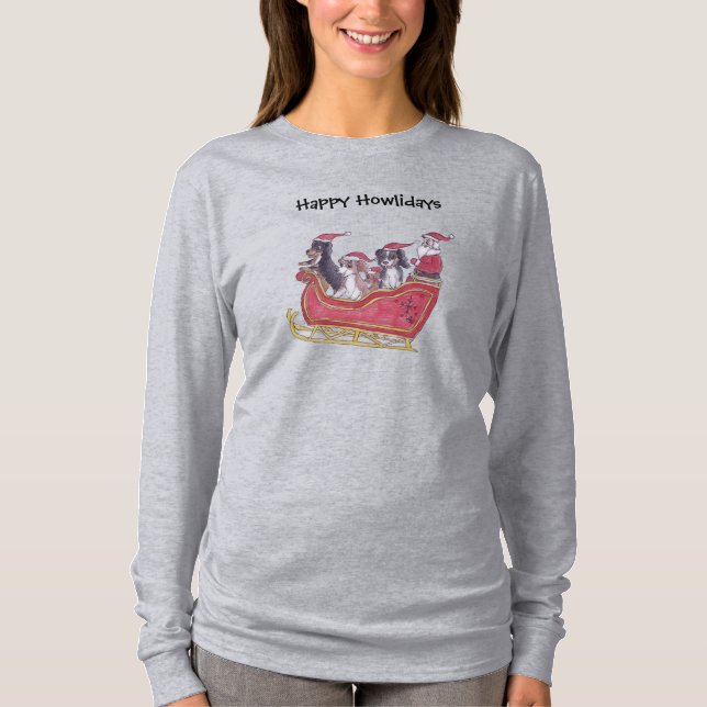 T-shirt Cavalier King Charles Spaniel Vacances d'hiver  (Devant)