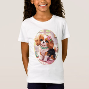 T-Shirt Cavalier King Charles tasse de thé cottagecore