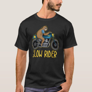 T-shirt Cavalier Lent Drôle Paresseux Sur Moto F