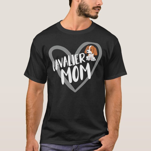 T-shirt Cavalier Maman Coeur Cavalier King Charles Spaniel (Devant)