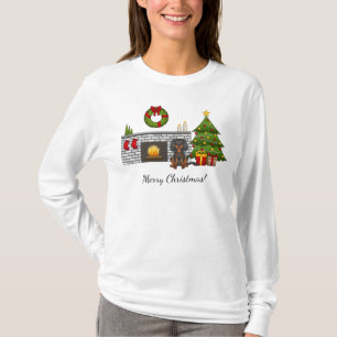 T-shirt Cavalier Noir et Brun dans une Salle de Noël Festi