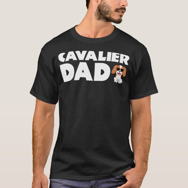 T-shirt Cavalier Papa Cavalier King Charles Spaniel Chien  (Devant)