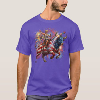 T-shirt Cavalier Patriote de Rodéo de Feu d'Artifice USA I
