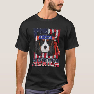 T-shirt Cavalier Roi Charles Spaniel Merica 4 juillet D