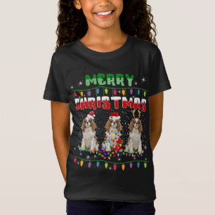 T-Shirt Cavalier roi charles spaniel Noël Lumières Chien