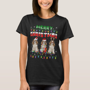 T-shirt Cavalier roi charles spaniel Noël Lumières Chien