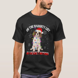 T-shirt Cavalier Roi Santa Chapeau Sur La Liste Coquine Je