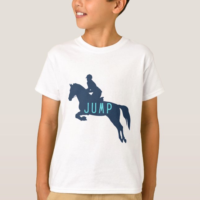 T-shirt cavalier sautant à cheval chasseur de saut (Devant)